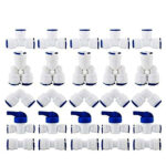 System Connector OD for RO Water 20-piece set of Push In to Connect Quick 1/4′′ Quick Connector Water Tube Fittings (Y+T+I+L Type Combo + Ball Valve)